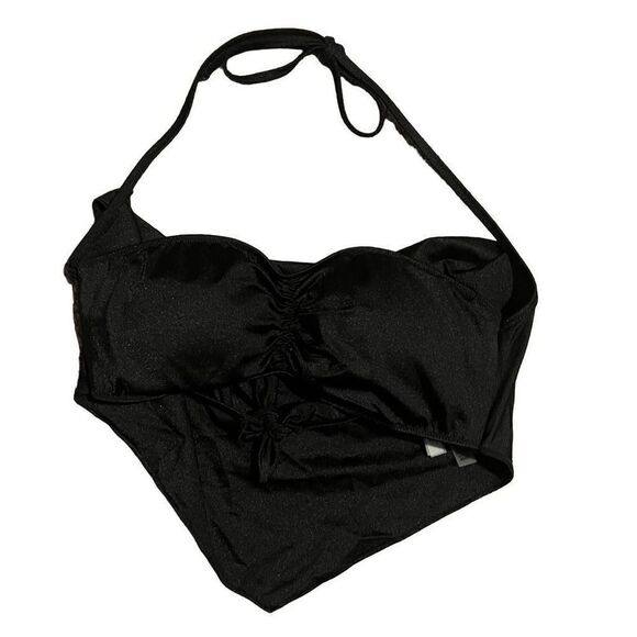 Victoria Secret Black Bikini Halter Top Size Medium - Picture 1 of 3